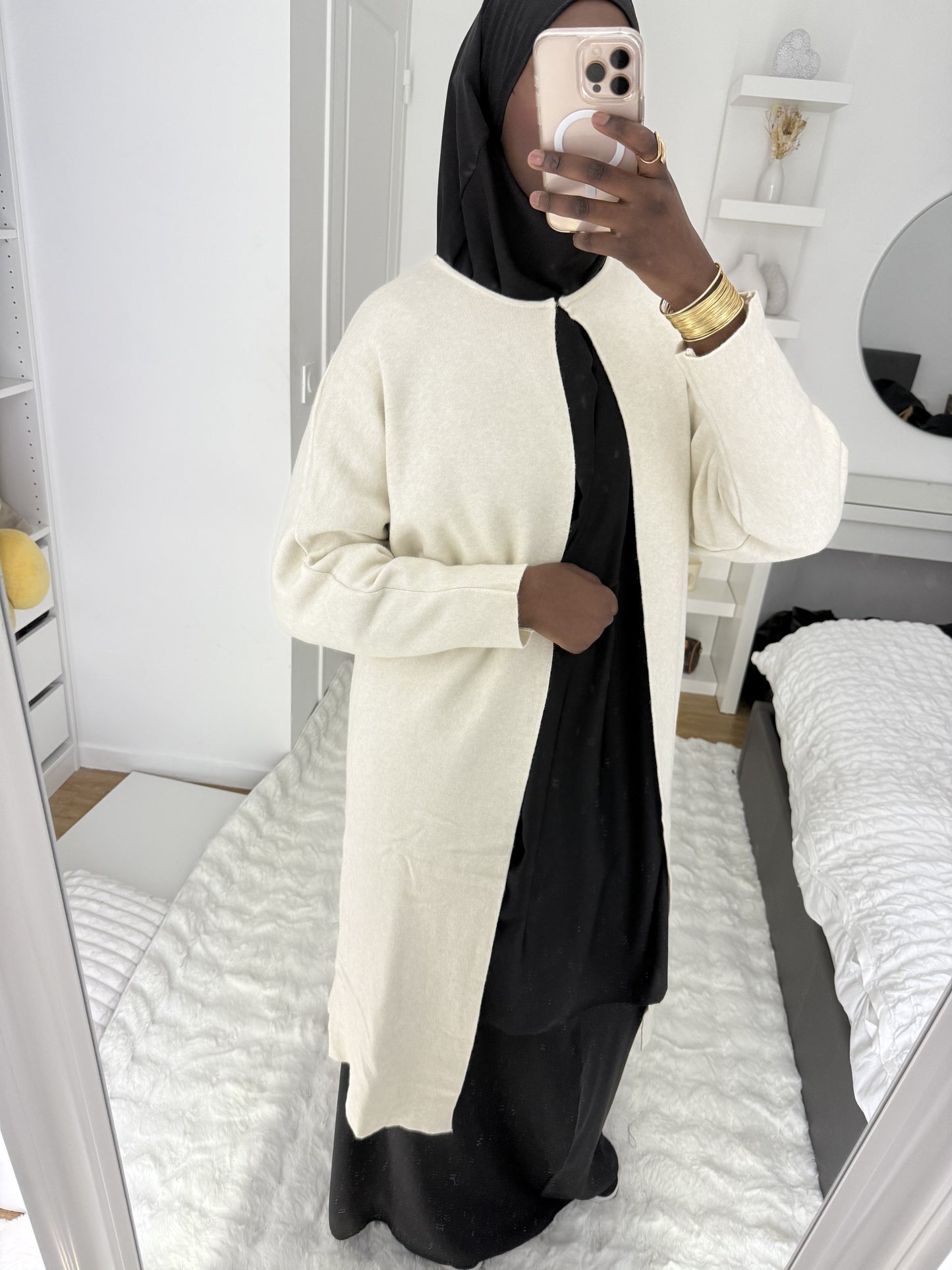 Cape en maille Beige