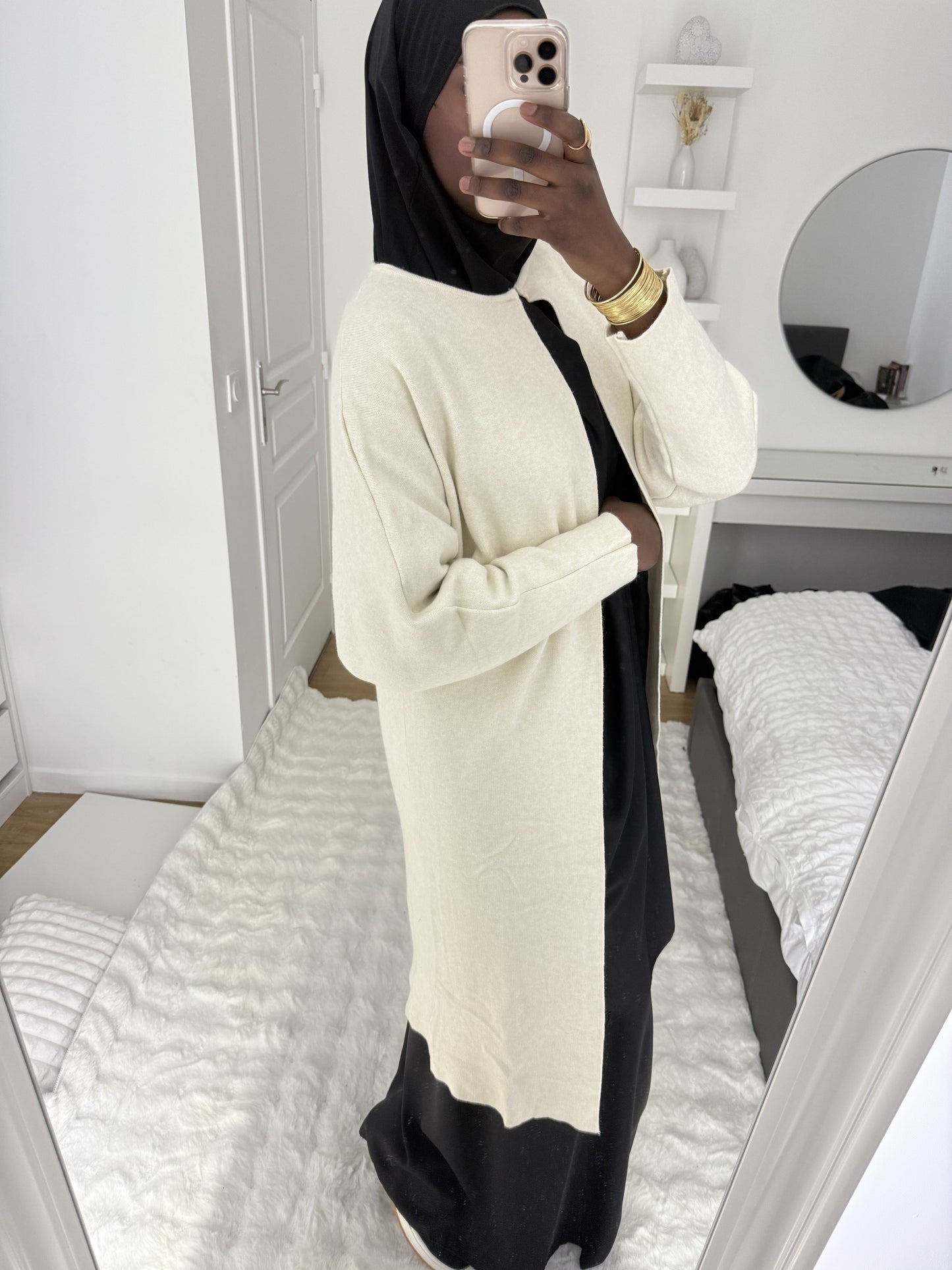 Cape en maille Beige
